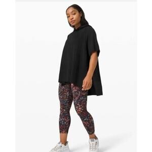 Lululemon Open Up Cashmere Blend Poncho Sweater Womens M/L Black Hooded